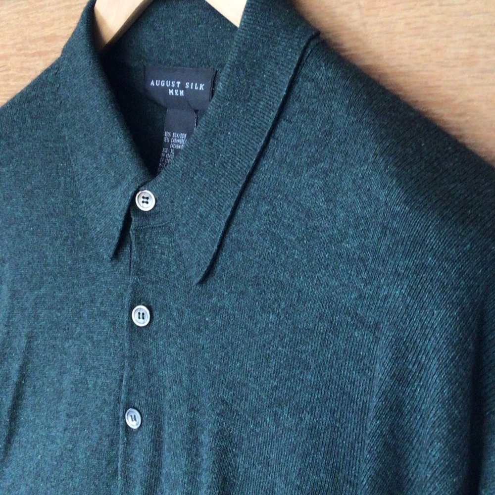 Men's Green Polo Shirt (Silk and Cashmere)